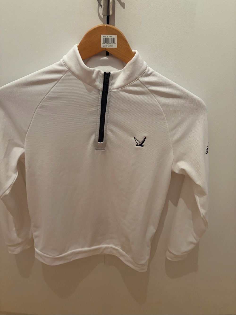 adidas White Golf Polo with Black Trim